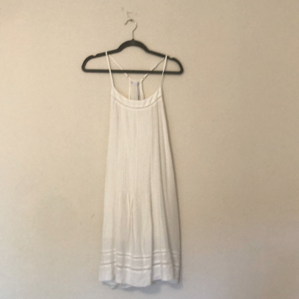 Strappy white shift sundress